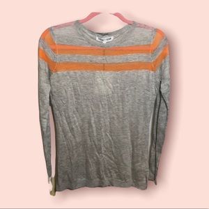 Semi sheer gray and orange sweater